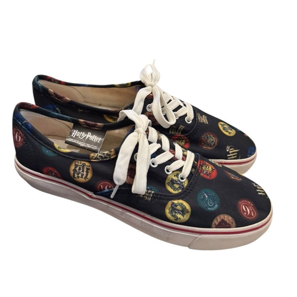 Harry Potter 8 Official Bioworld Unisex Symbol Buttons Lo Deck Sneakers 7 8.5